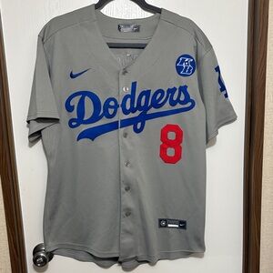 LA Dodgers Kobe Bryant Jersey Mens Medium Nike Gray #24 Mamba Tribute Sportswear
